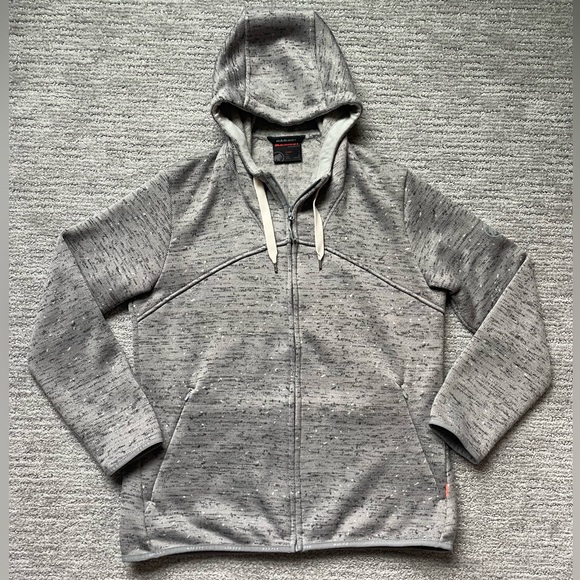 Mammut Womens Chamuera Zip Up Hoodie Sweatshirt Gray Pockets Jacket Size L - Picture 1 of 15